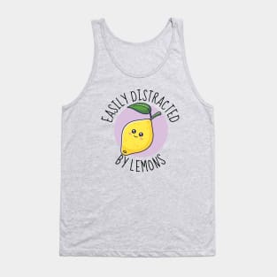 Easily Distracted By Lemons Funny Tank Top